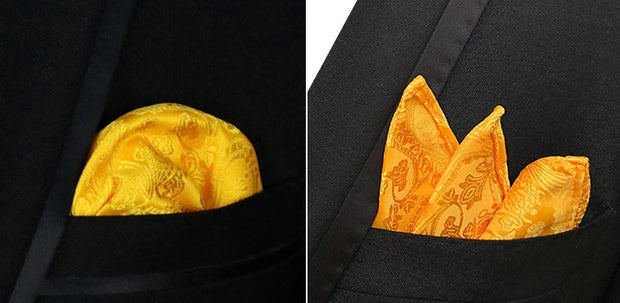 EASY.H Luxury 25*25CM  Vintage Floral Paisley Silk Hanky Pocket Square