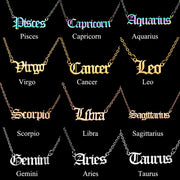 12pcs/set Wholesale 100% Stainless Steel Old English Zodiac Letter Necklace