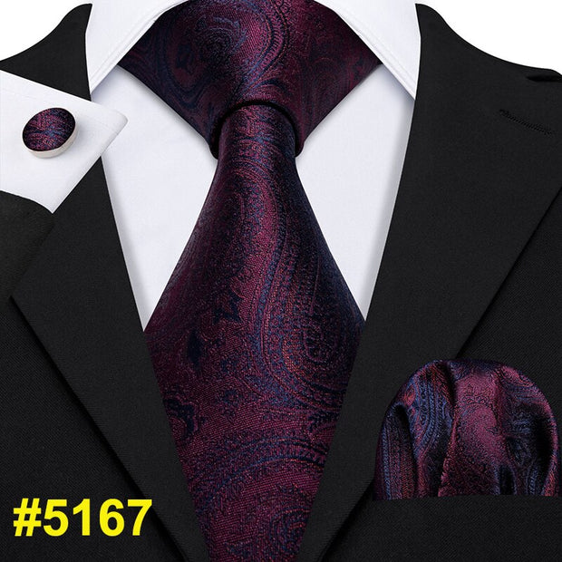 Barry.Wang Designer Purple Paisley Men Ties 8.5cm Wide 100% Silk Tie