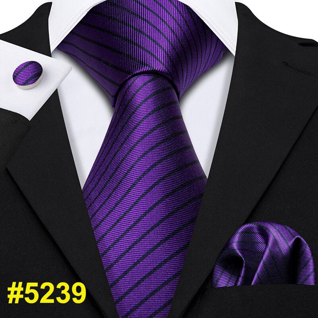 Barry.Wang Designer Purple Paisley Men Ties 8.5cm Wide 100% Silk Tie