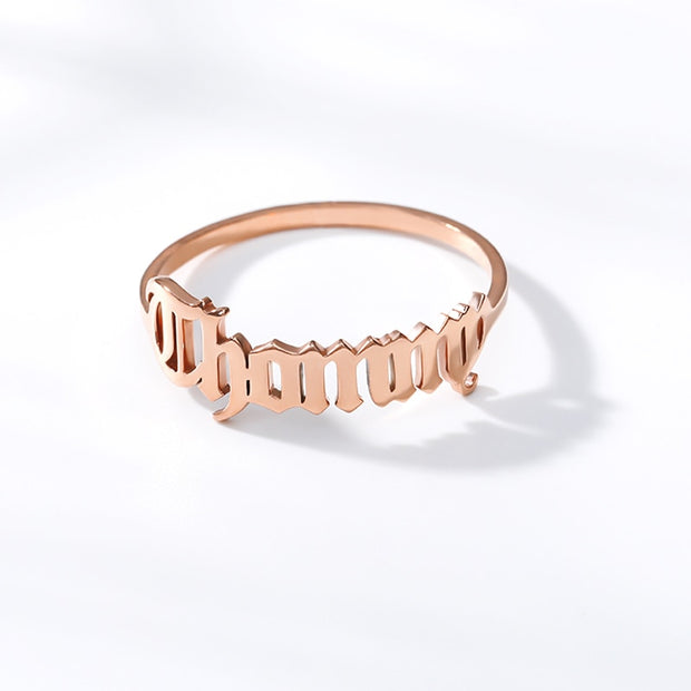 Custom Name Ring Band Custom Letters Initials Ring Stainless Steel