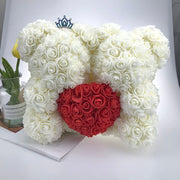 Big Teddy Rose Bear With Box Luxurious Bear Of Roses Bear Flowers Artificial