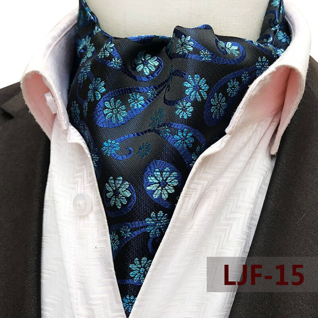 Male British Fashion Paisley Floral Men Long Cravat Ascot Ties Gentlemen