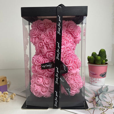 Romantic Valentine Day Creative Eternal Flower Rose Bear Christmas Gif