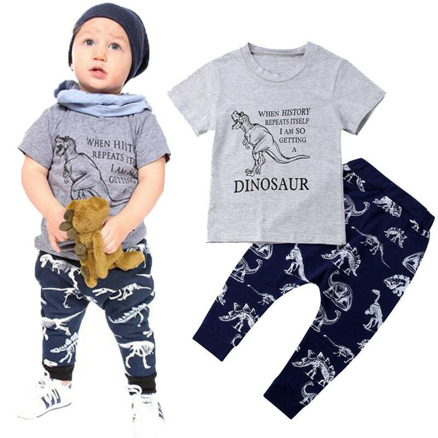 Pudcoco USPS Fast Shipping 0-6 Years Toddler Kids Baby Boys Dinosaur Clothes Set