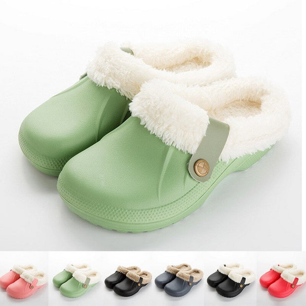 Unisex Home Winter Clogs Indoor Fur Warm Slippers