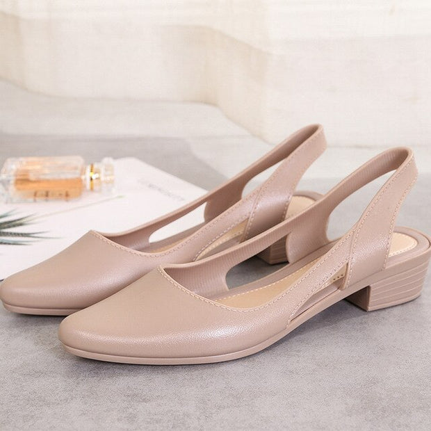 Cut-out closed toe jelly sandals women