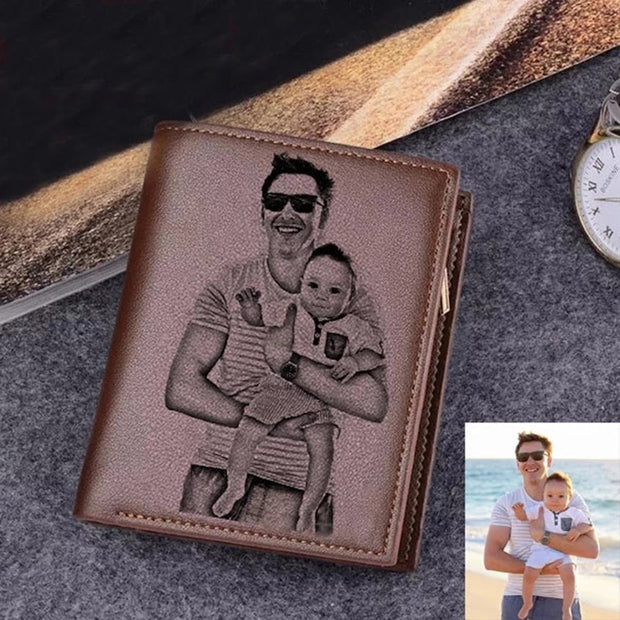 Engraved Wallets For Men Ultra-Thin Young Short PU leather Wallet