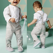 Autumn Set Long Sleeve Tops + Long Suspender Trousers 5 Sizes