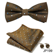 New Paisley  Bow Tie for men Wedding Bowtie Handkerchief Cufflink Set