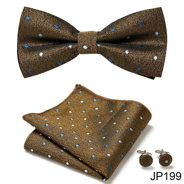 New Paisley  Bow Tie for men Wedding Bowtie Handkerchief Cufflink Set