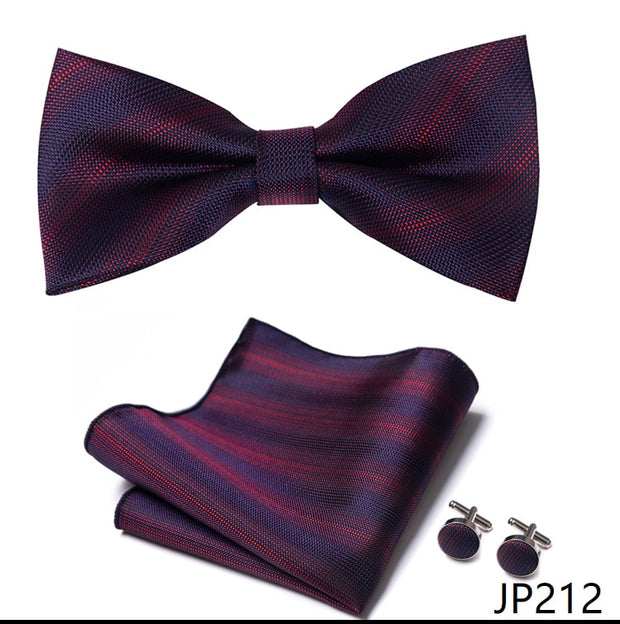 New Paisley  Bow Tie for men Wedding Bowtie Handkerchief Cufflink Set