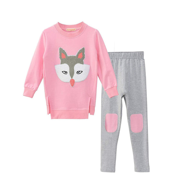 Kids Girls Cartoon Clothing Sets Long Sleeve Sweatshirt +Pants 3-14 Years