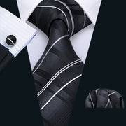 FA-271 Gents Necktie Yellow Paisley 100% Silk Jacquard Tie Hanky Cufflinks Set