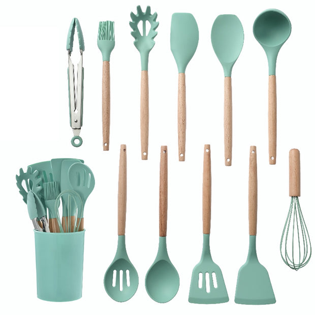 Silicone Kitchenware Cooking Utensils Set Non-stick Cookware Spatula Set