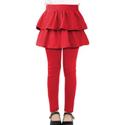 Girls Leggings Tutu Skirt Pants Kids Solid Soft Trousers Cotton 2-12 Years