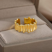 Irregular Rings For Women Stainless Steel Open Adjustable Couple Ring