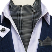 DiBanGu Men Luxury Silk Ascot Tie Cravat Tie Handkerchief Cufflinks 3pcs Set