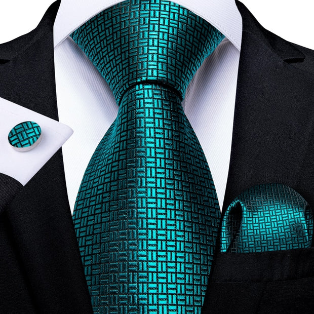 Men Tie Black Gold Paisley Quality Wedding Tie For Men Hanky Cufflink Silk Tie Set