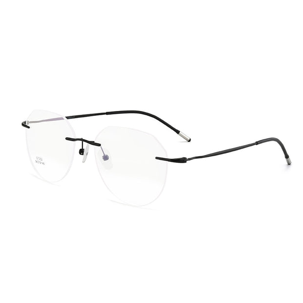 Ultralight Titanium Alloy Rimless Men Glasses Frame Square Eyeglasses
