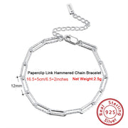 4K Gold Plated Genuine 925 Sterling Silver Paperclip Neck Chain 6/9.3/12mm