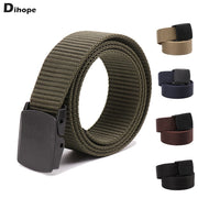 Dihope Military Green Men Belt Plastic Buckle Strap Waist Canvas Belts