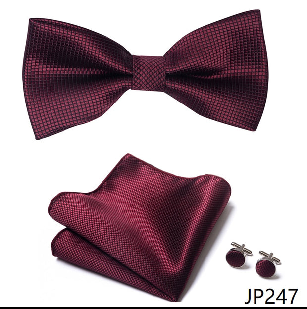 New Paisley  Bow Tie for men Wedding Bowtie Handkerchief Cufflink Set