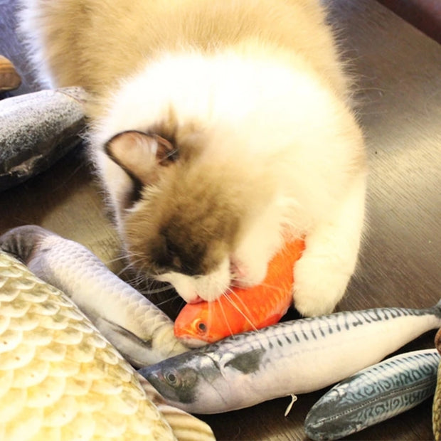 Fish Catnip Toys Stuffed Pillow Doll Simulation Fish Playing Toy For Pet