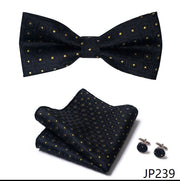New Paisley  Bow Tie for men Wedding Bowtie Handkerchief Cufflink Set