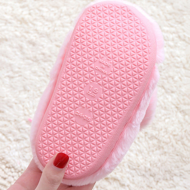 Kawaii Cartoon Rabbit Kids Slippers Children Boys Girls Cartoon Furry Shoes