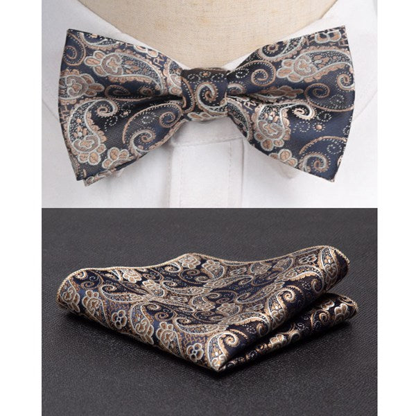 Men Bowtie Cravat Set Fashion Butterfly Party Wedding Ties