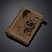 Direct sales Custom Photo Wallet Men Thin Section Buckle Leather