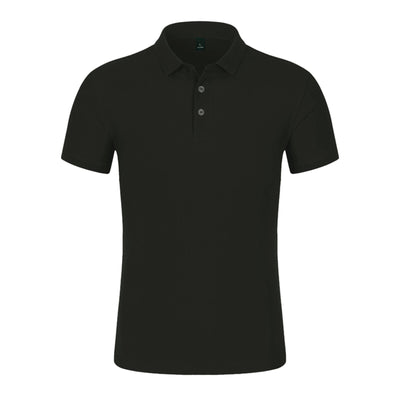 Men's Summer Polo Shirt Button Solid Color Turn Down Collar T-shirt