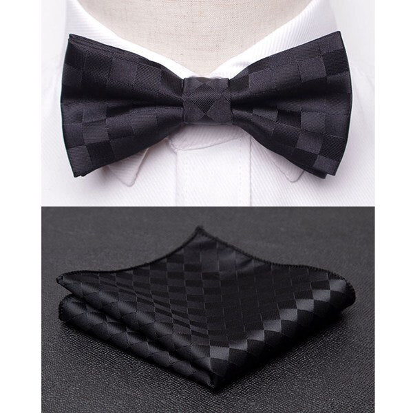 Men Bowtie Cravat Set Fashion Butterfly Party Wedding Ties