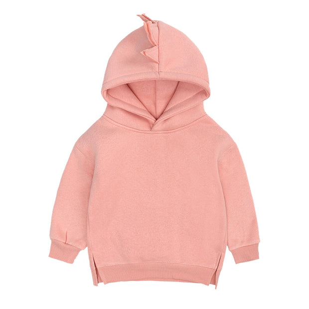 New Fashion Baby Boys Girls Clothes Solid Color Pullover Hooded