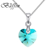 Mini Heart Necklaces For Women Girls Korean Fashion Pendant Original Crystals