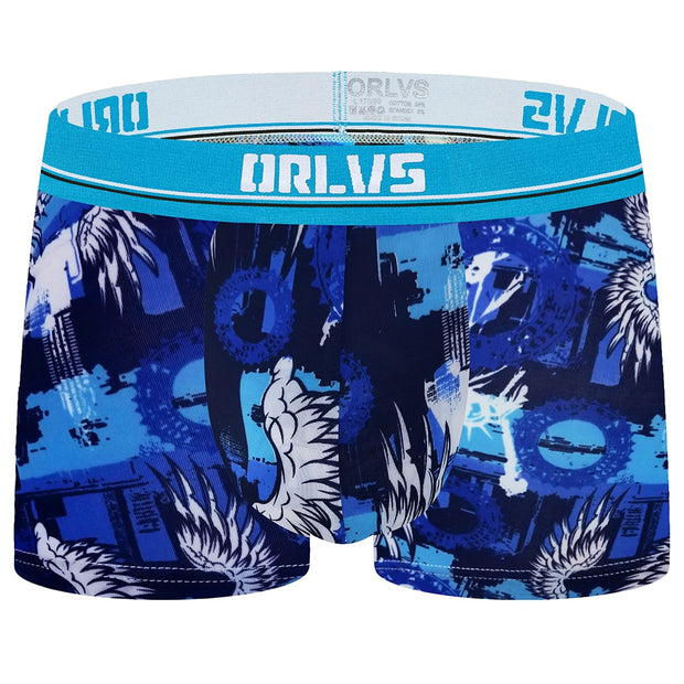 ORLVS Mesh MIke Fiber Cotton Boxershorts Men Comforable Panties Set