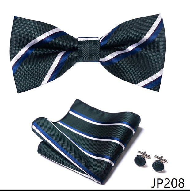 New Paisley  Bow Tie for men Wedding Bowtie Handkerchief Cufflink Set