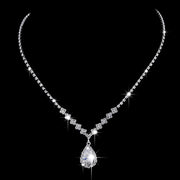Rhinestone Zircon Waterdrop Necklace Jewelry Set Luxury Wedding