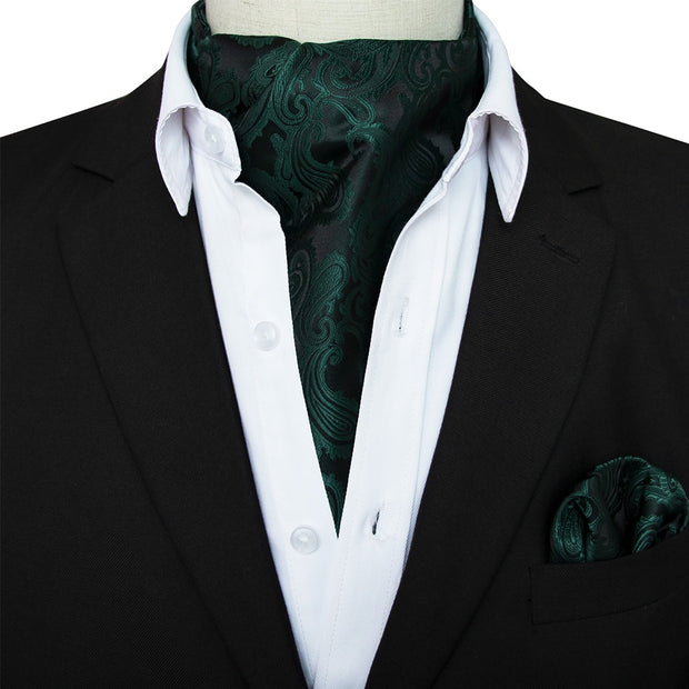 Luxury Men&#39;s Vintage Paisley Cashew Tie Scarf Wedding Formal Cravat Ascot