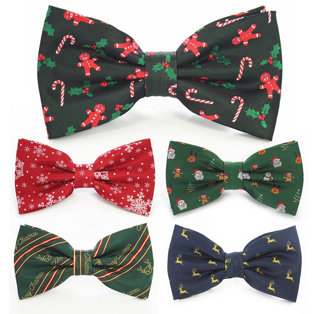Bow Ties for Mens Shirt  Snowflake Christmas Tree Pattern