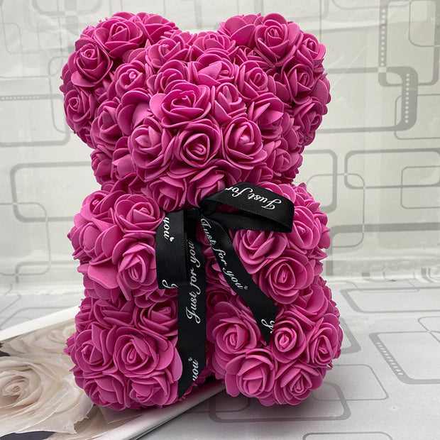 Big Teddy Rose Bear With Box Luxurious Bear Of Roses Bear Flowers Artificial