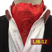 Men Vintage Cashew Floral Wedding Formal Cravat Ascot Scrunch