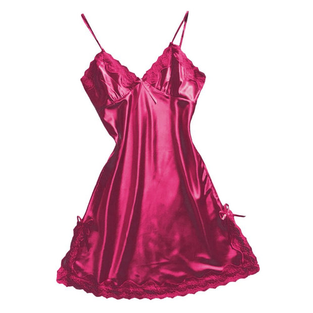 Floral Lace V-neck Strap Night Dress Sexy Woman Nightgown