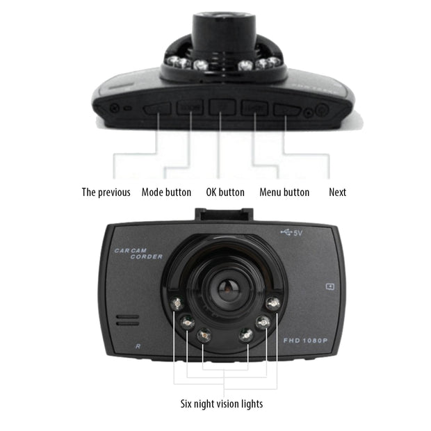 2.4 Inches Car Dash Cam Super Night Vision 1080P Full HD Recording