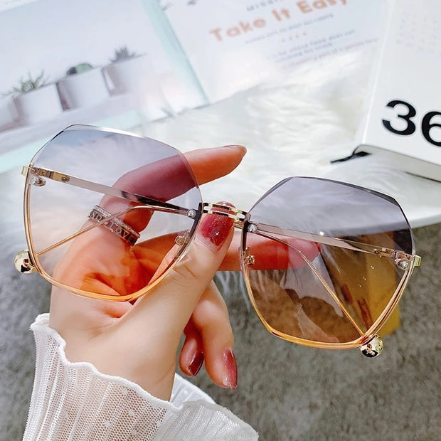 Fashion Hexagon Sunglasses Women Brand Designer Luxury Gradient Lens Sun Glasses
