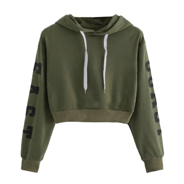 Sweatshirt Letters Hooded Womens Autumn Long Sleeve Hoodie