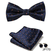 New Paisley  Bow Tie for men Wedding Bowtie Handkerchief Cufflink Set