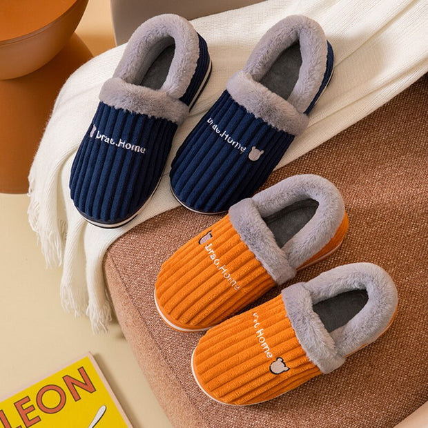 Women Winter Slippers Female Plush Thick Bottom