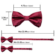 Wedding Bow Tie for Men Classic Red Pre-tied Bowtie Gift Set